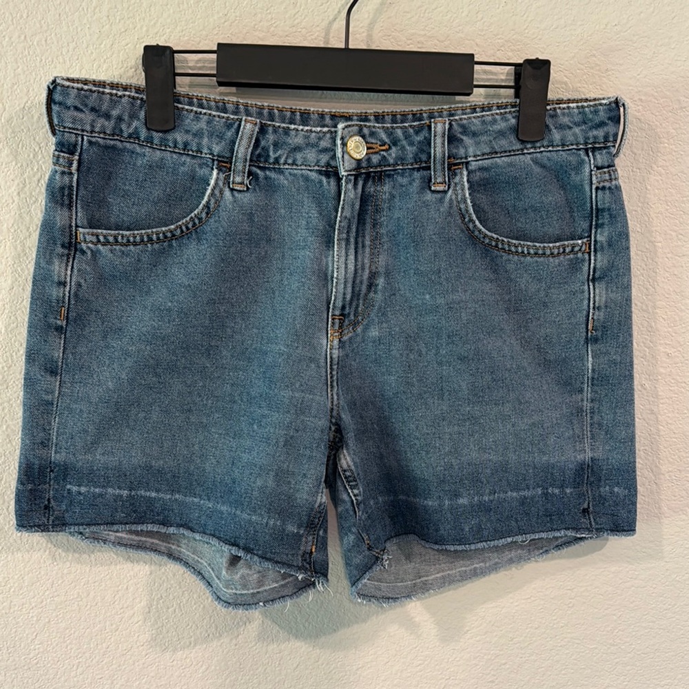 Regular waist Blue Denim Women's Shorts